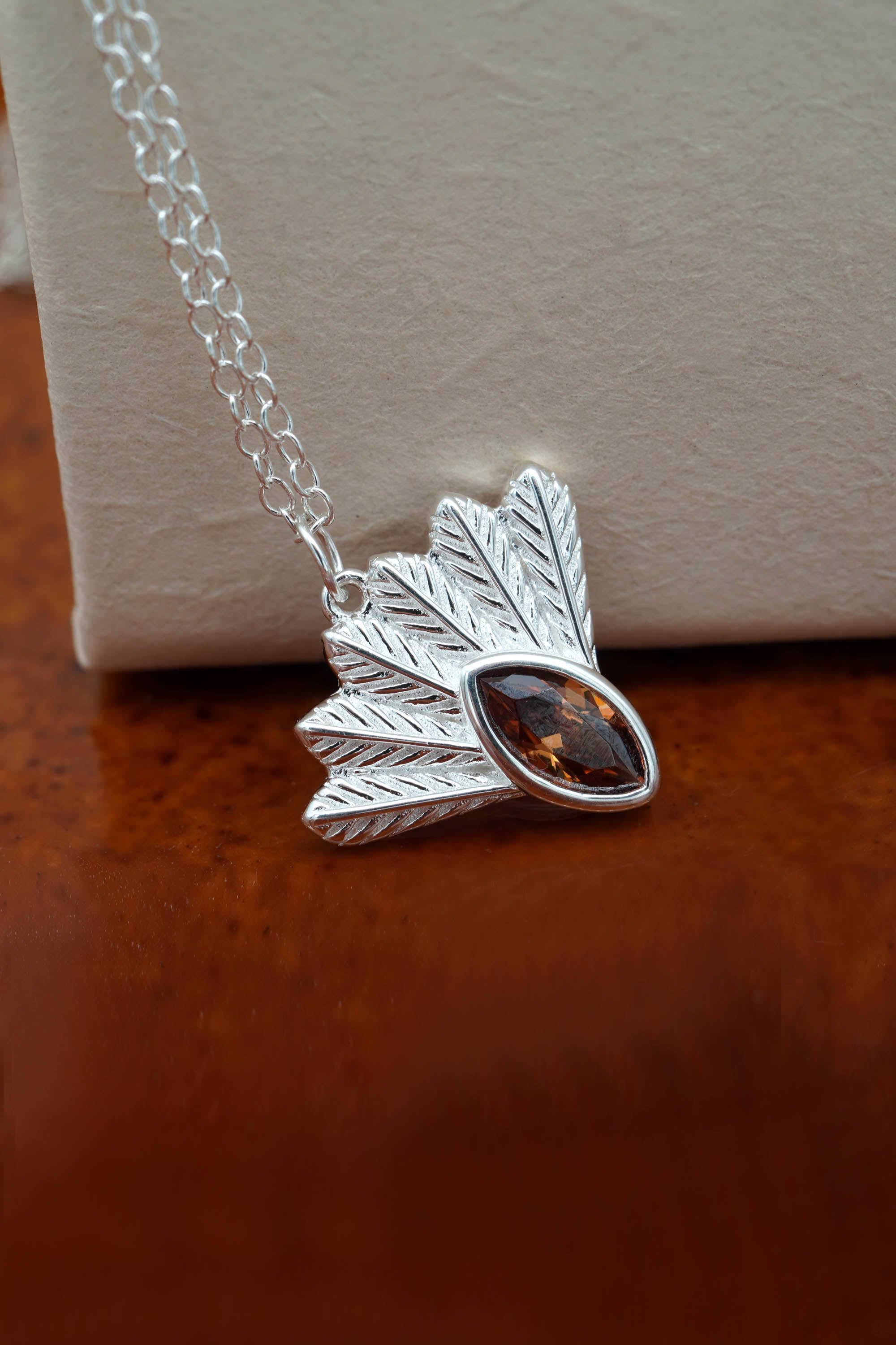 Fantail Messenger Necklace - Silver