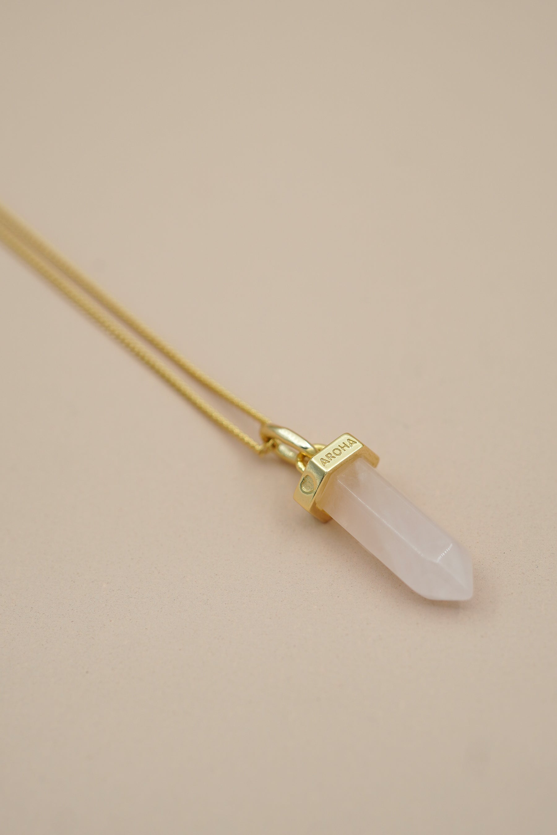 Rose Quartz Aroha Necklace - Gold