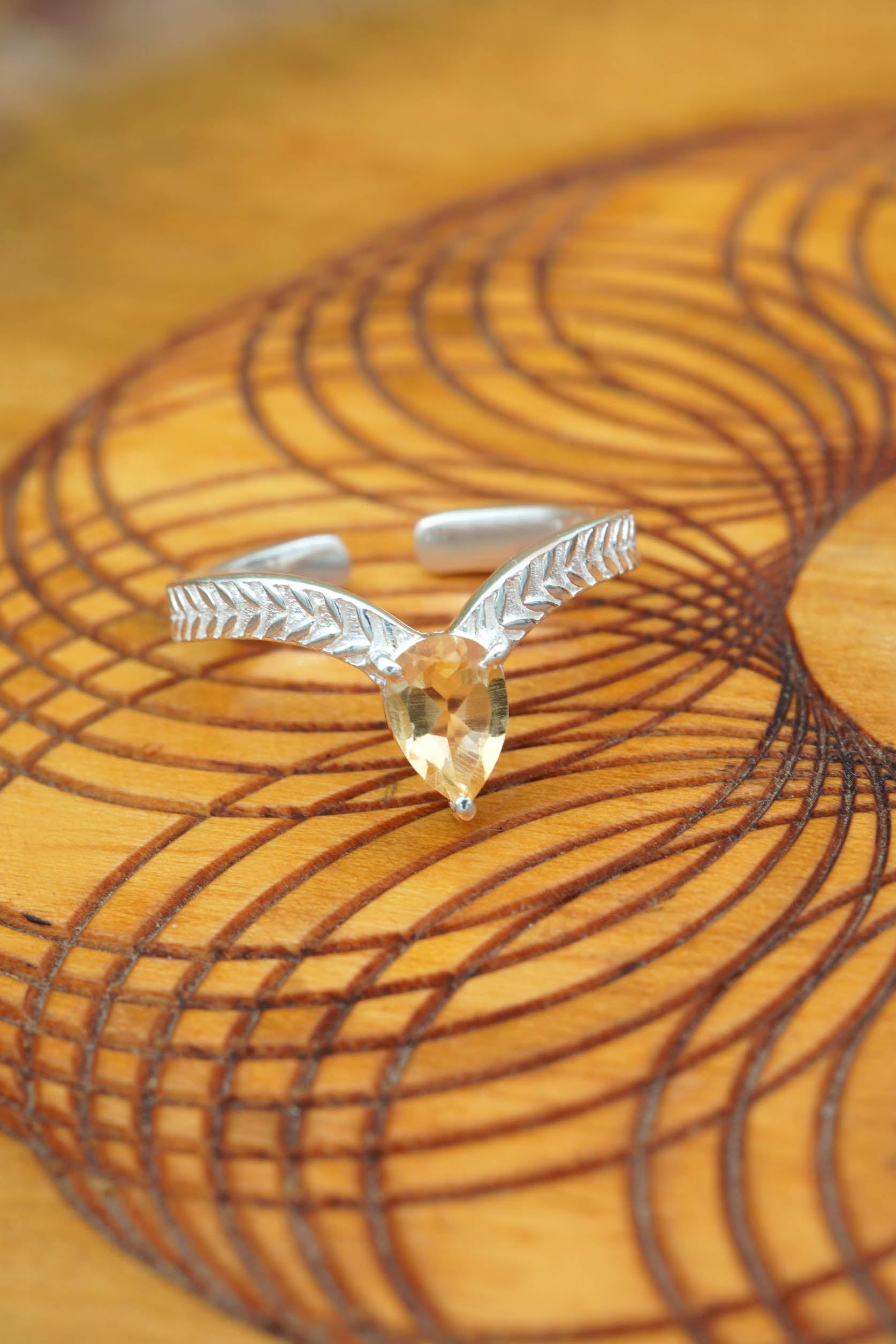 Citrine Flourish Ring - Silver