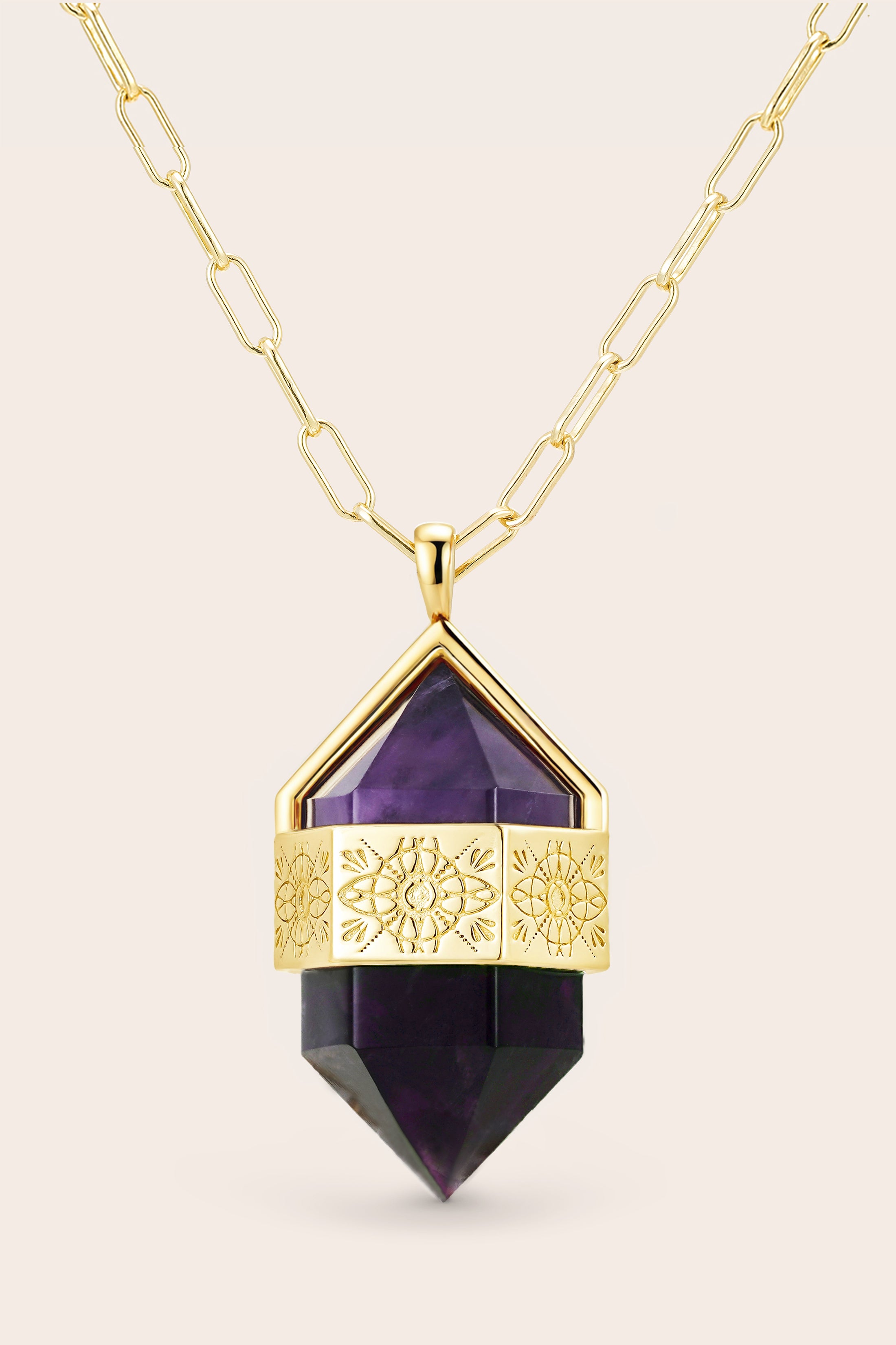 Forever Protected Amethyst Necklace - Gold