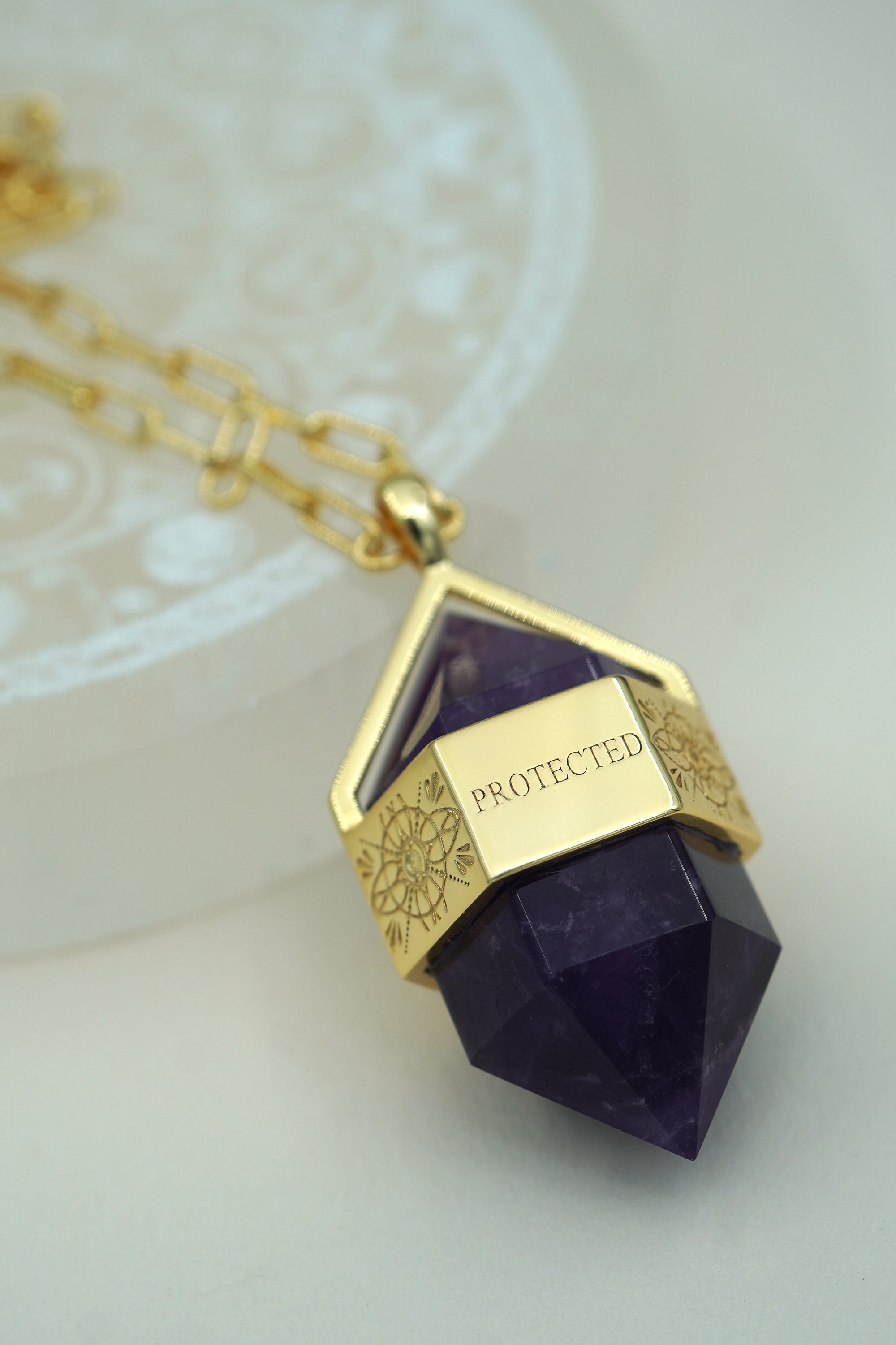 Forever Protected Amethyst Necklace - Gold