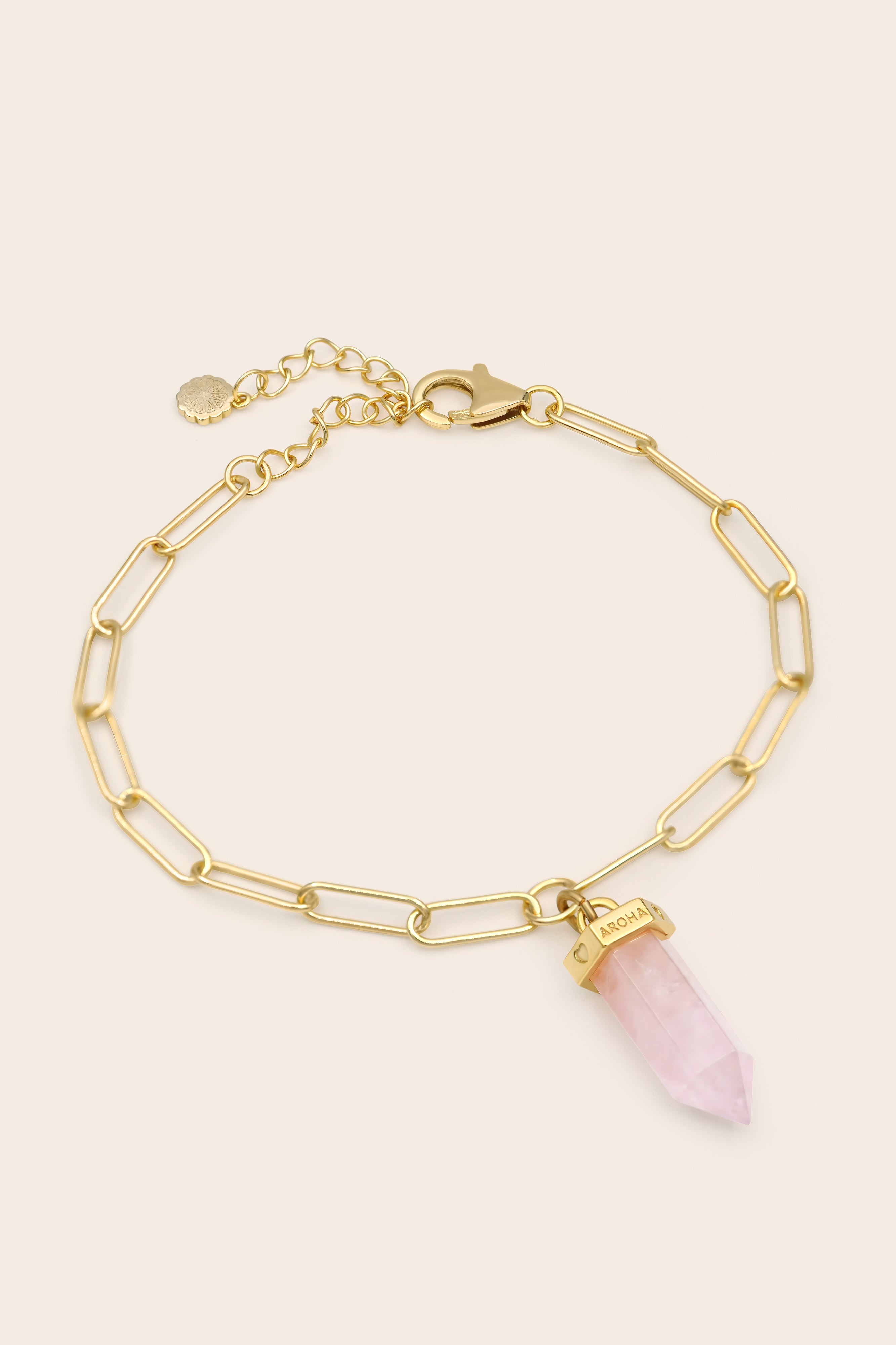 Rose Quartz Aroha Bracelet - Gold