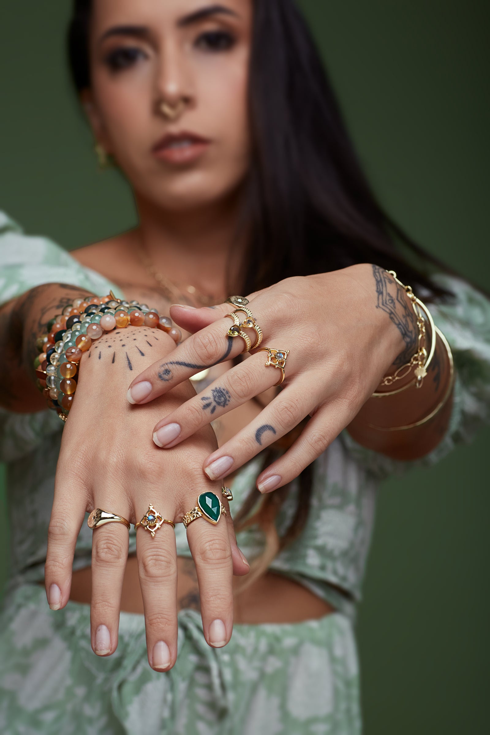 Peridot Flourish Ring - Gold