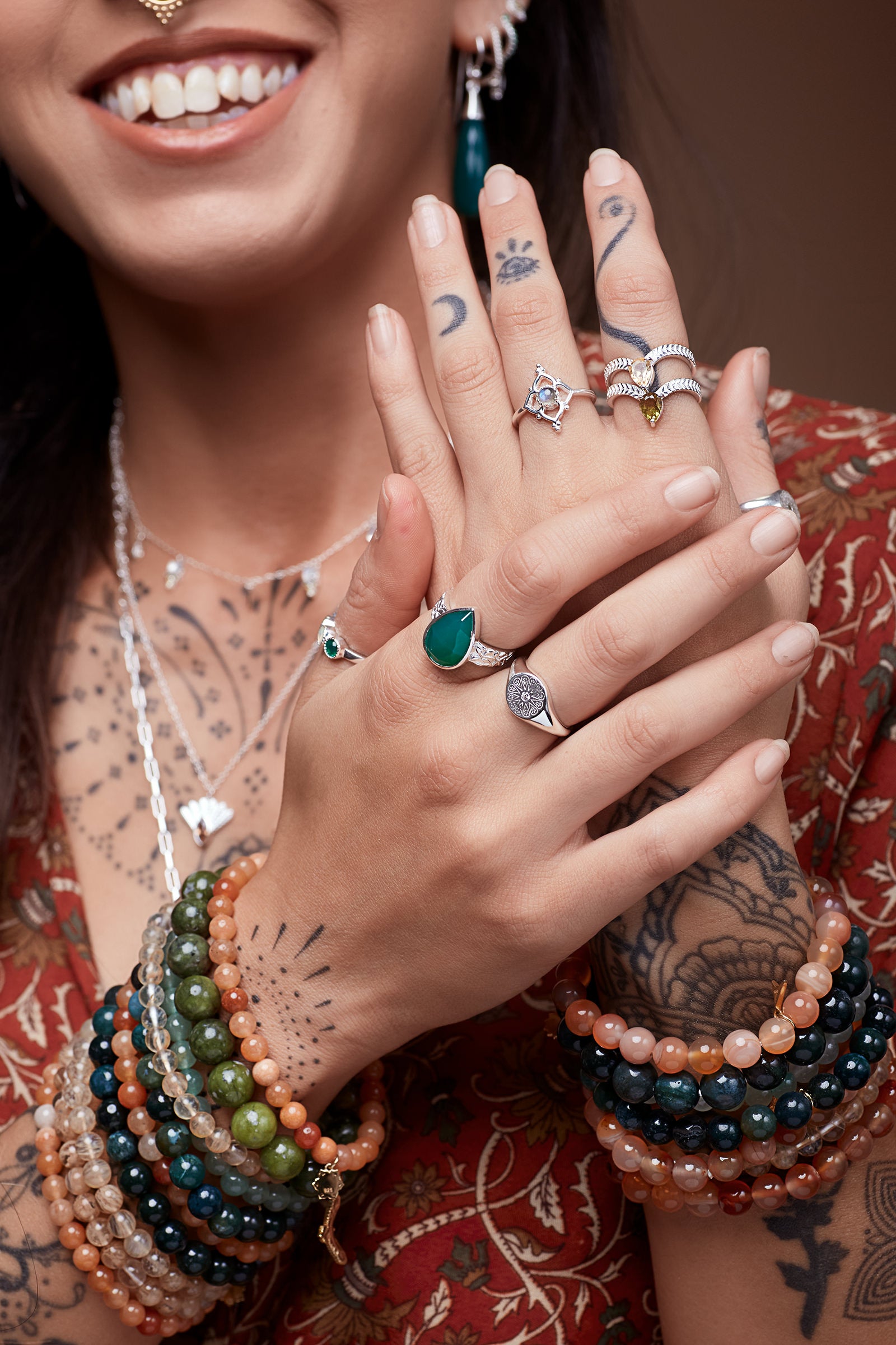 Labradorite Blossom Ring - Silver