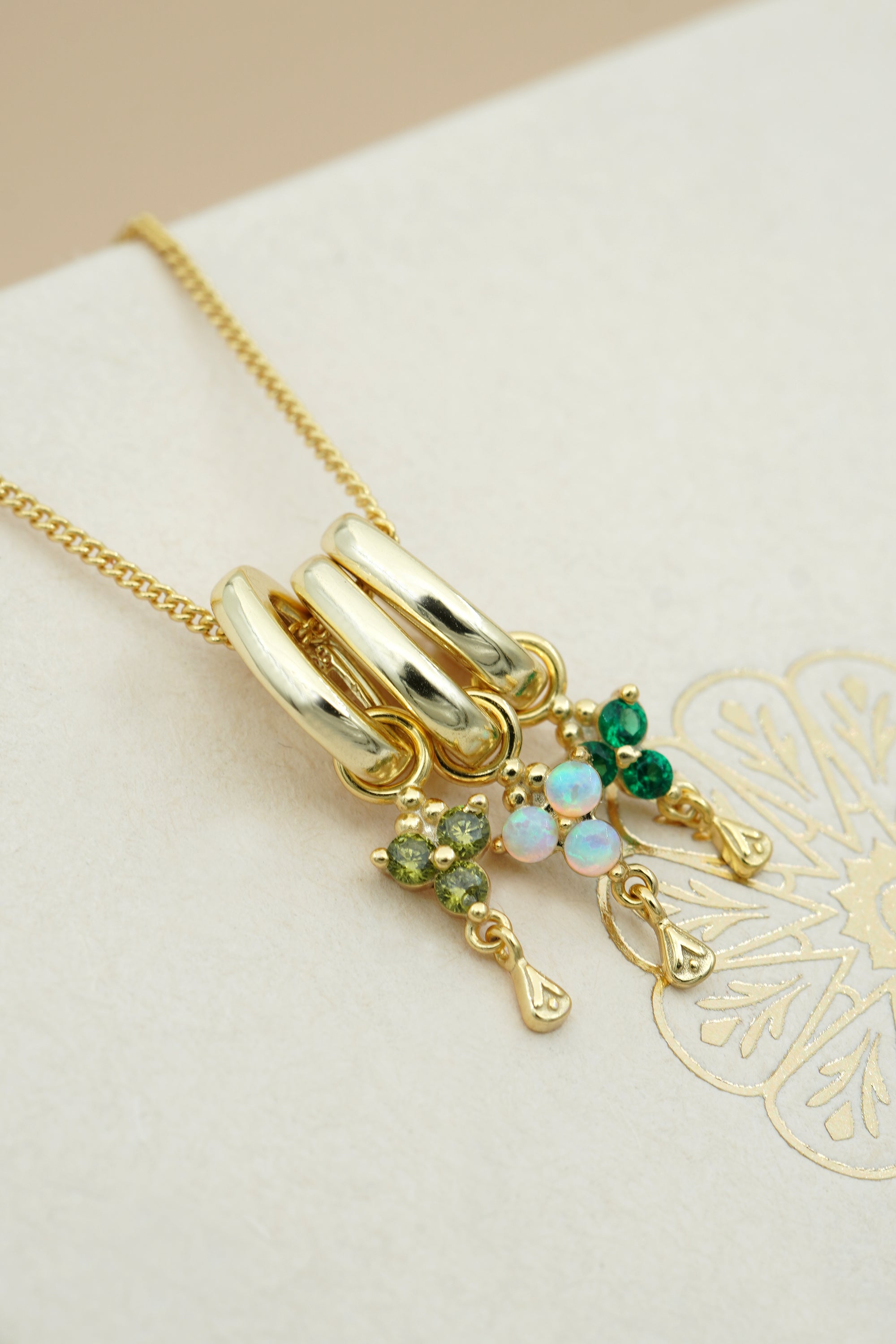 Gold Birthstone Charm - December/Turquoise