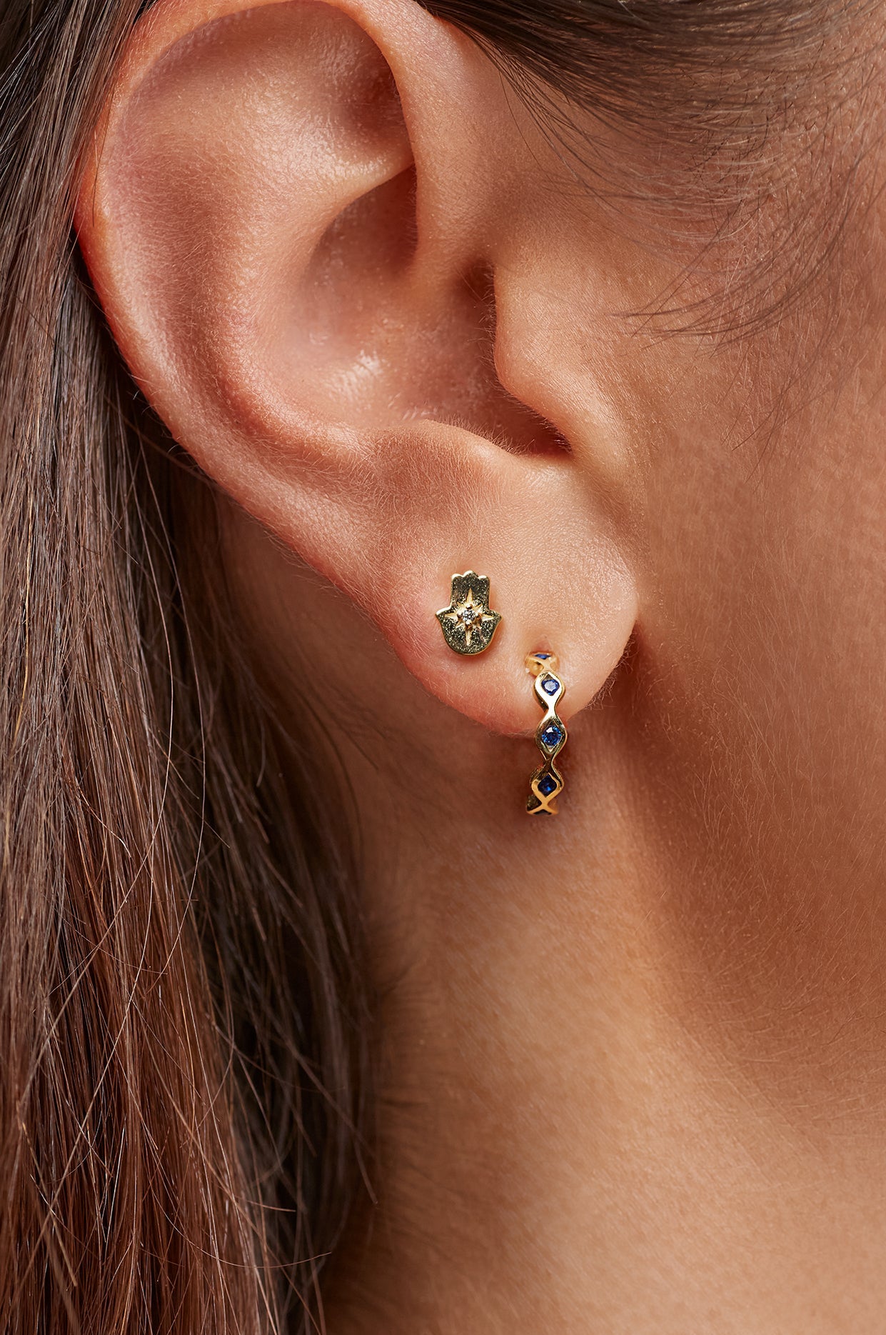 Hamsa Blessings Studs - Gold