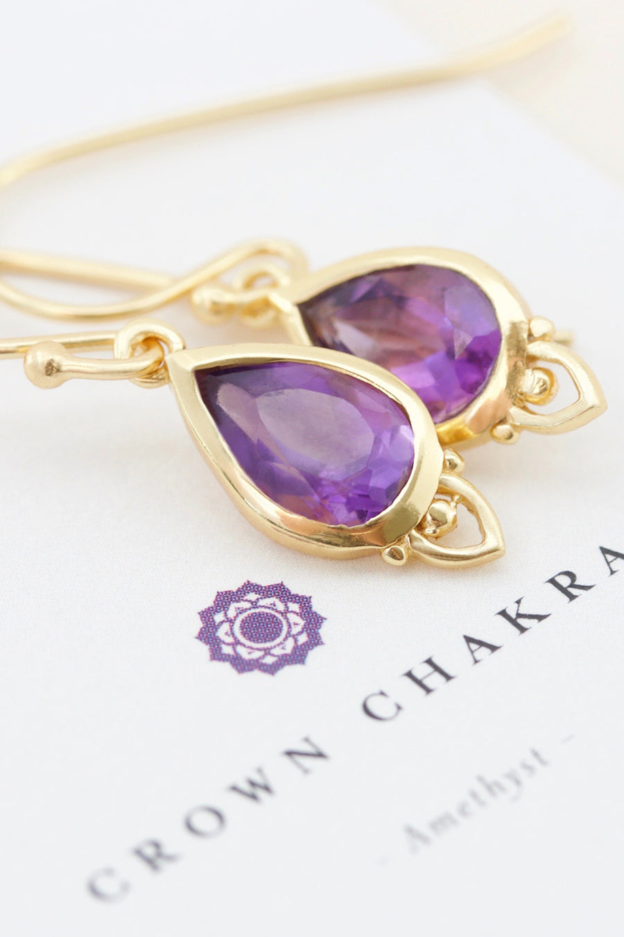 Crown Chakra Earrings Gold