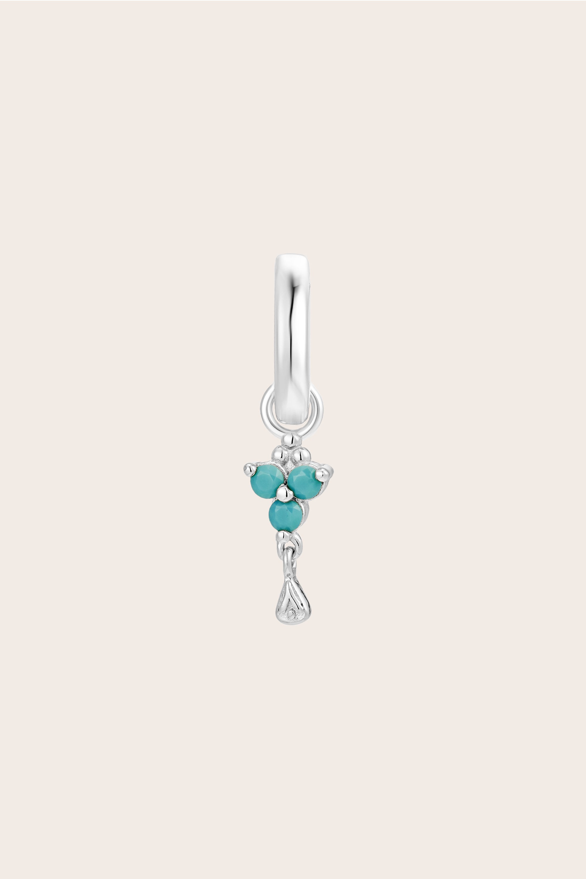 Silver Birthstone Charm - December/Turquoise