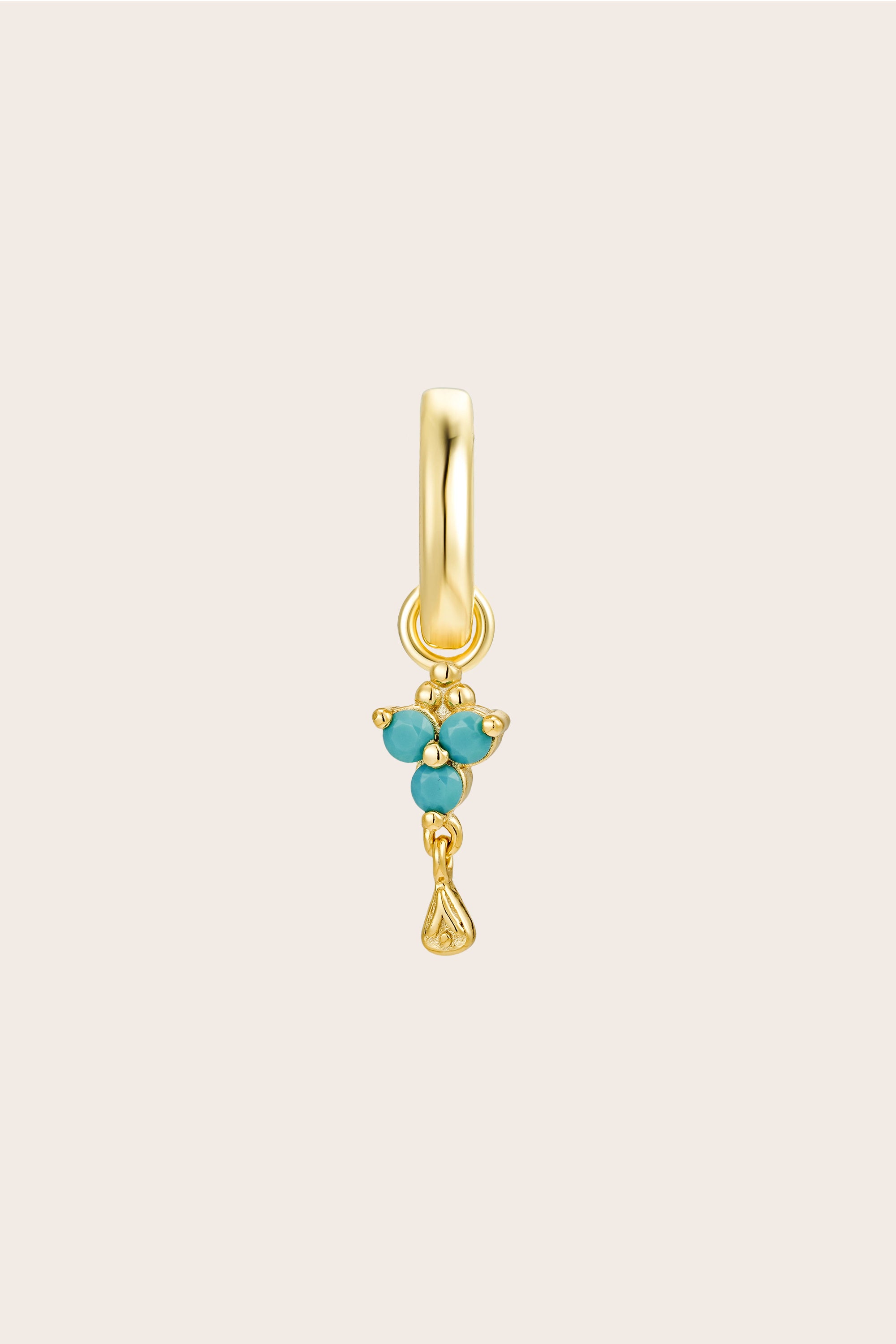 Gold Birthstone Charm - December/Turquoise