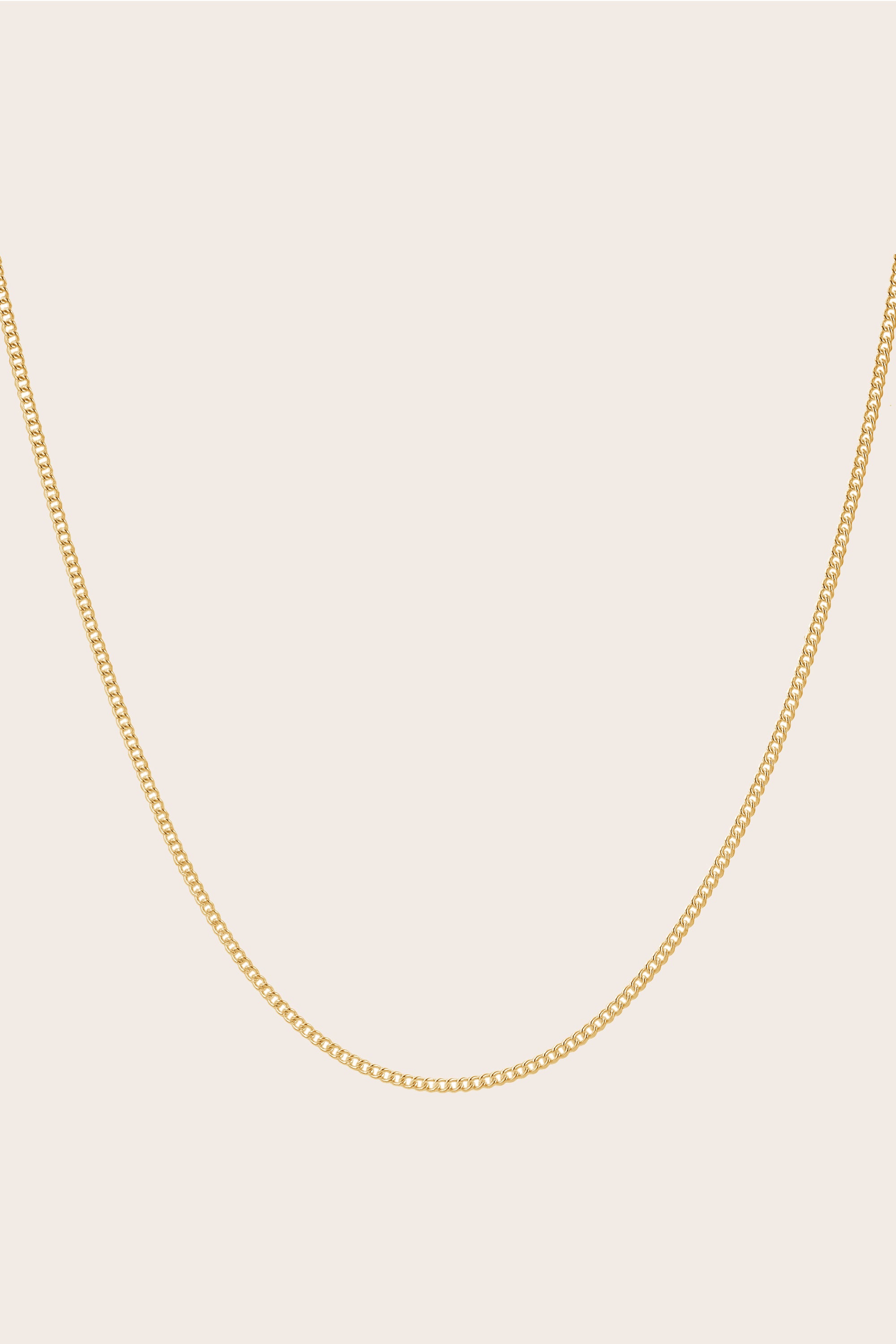 Fine Curb Chain Necklace - Gold