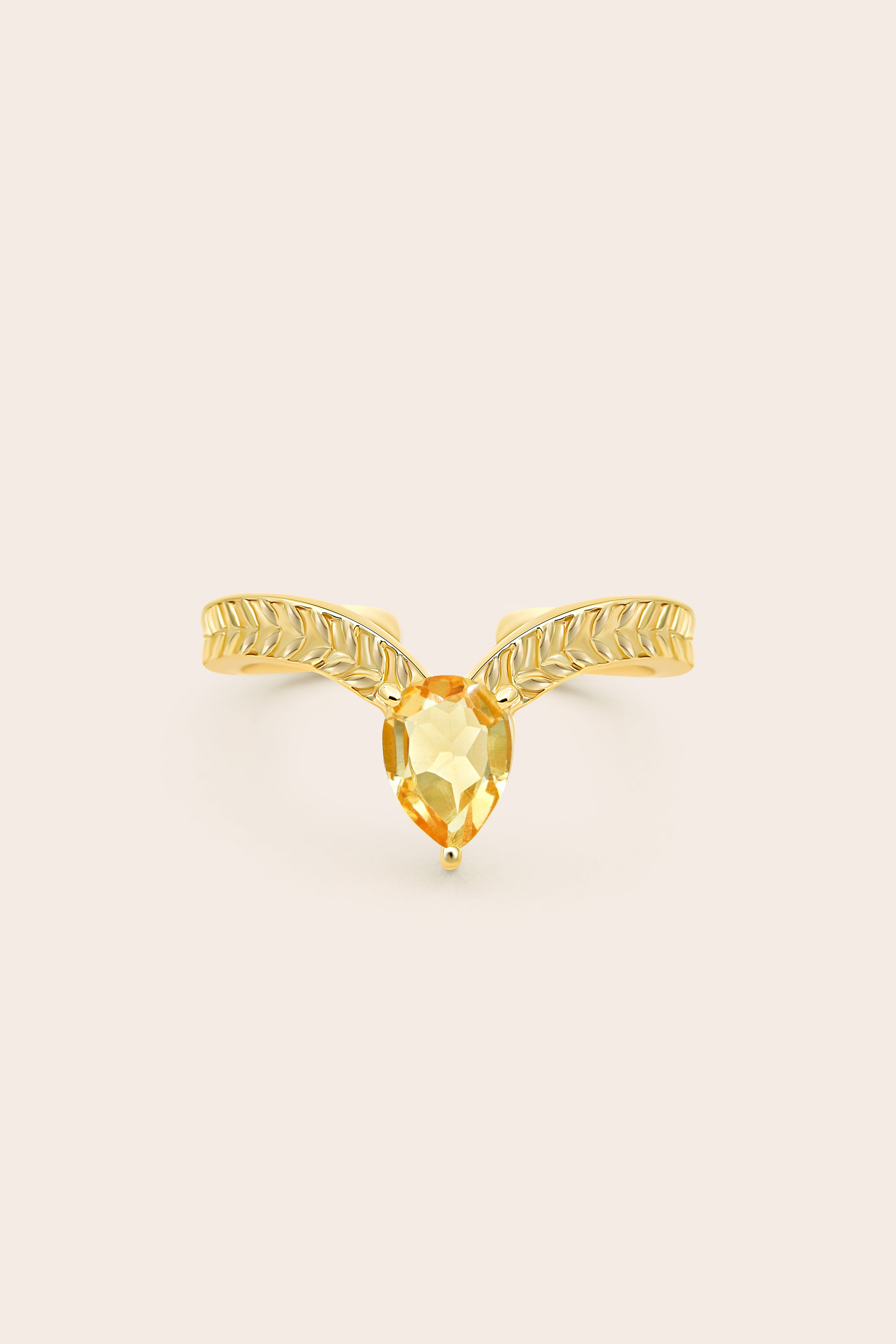 Citrine Flourish Ring - Gold