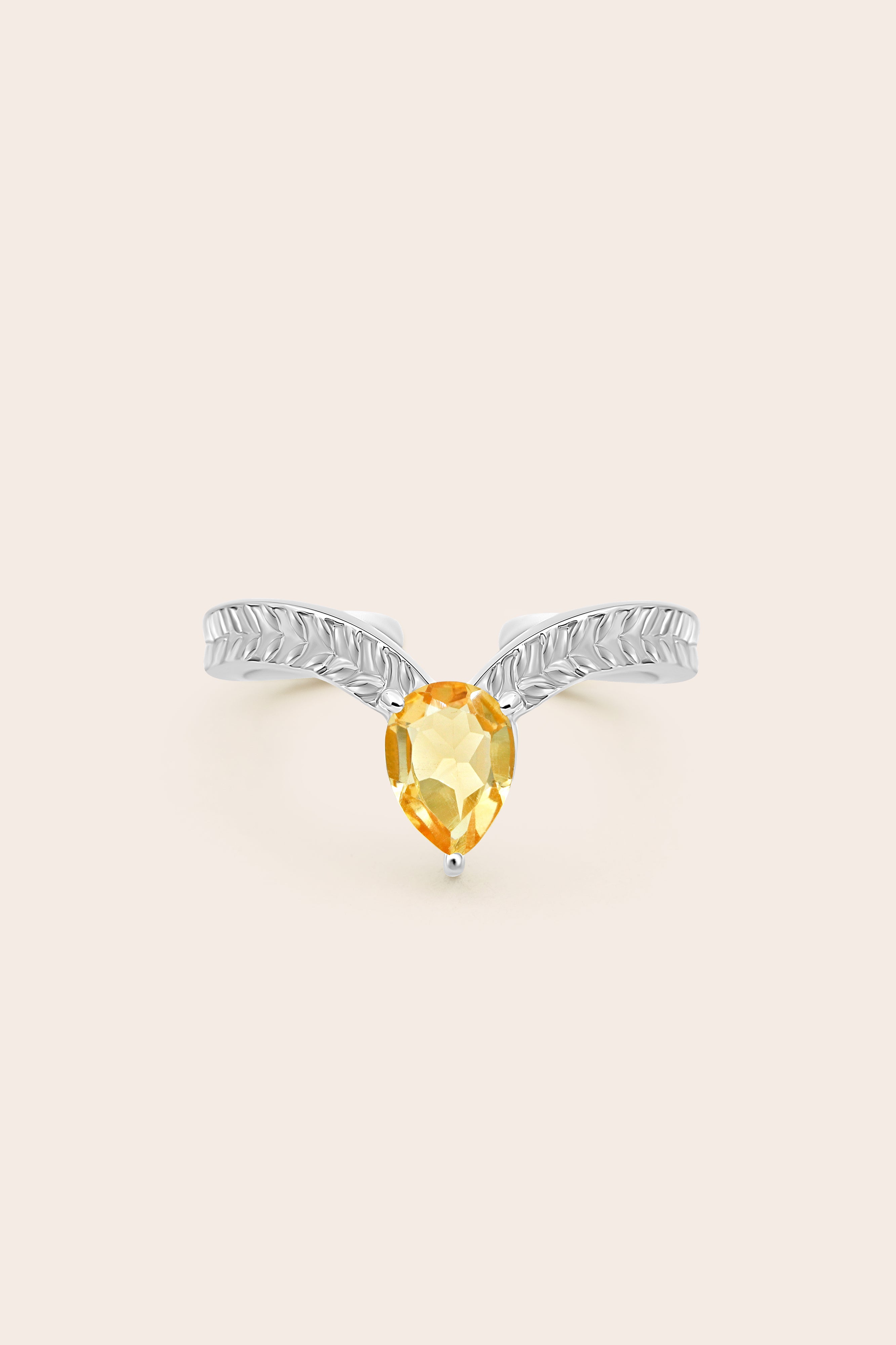 Citrine Flourish Ring - Silver