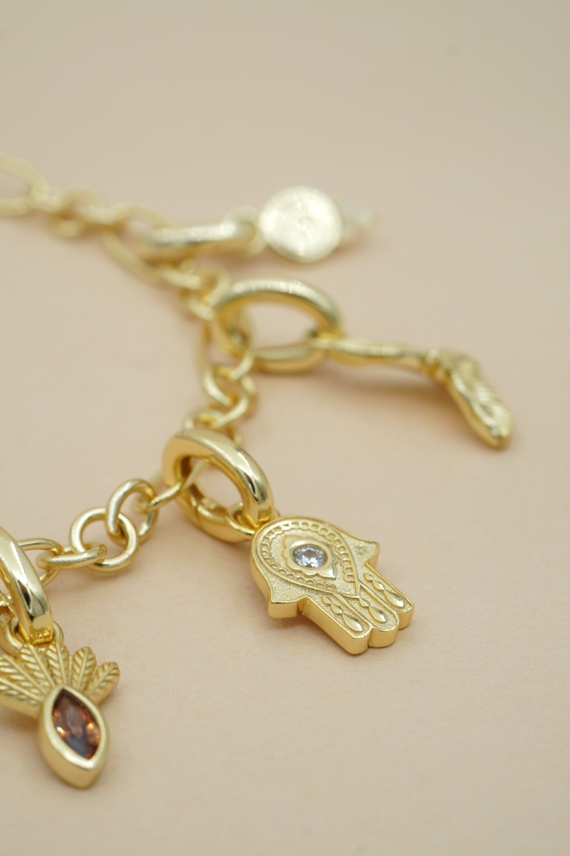 Hamsa Hand Charm - Gold