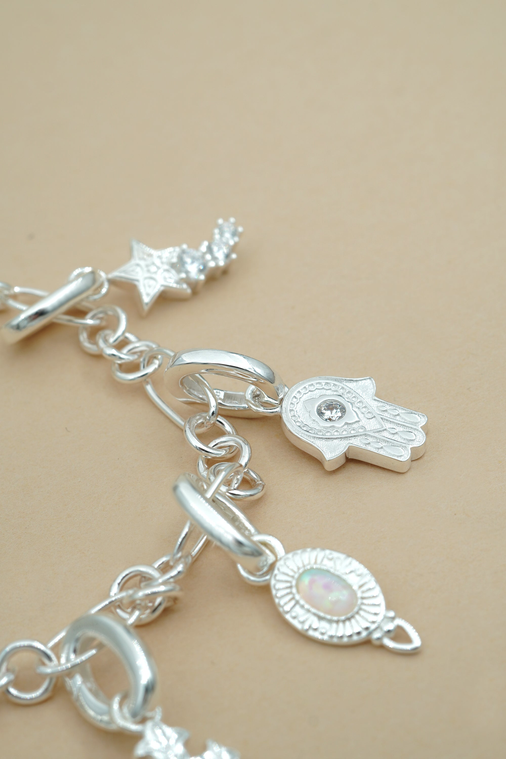 Hamsa Hand Charm - Silver