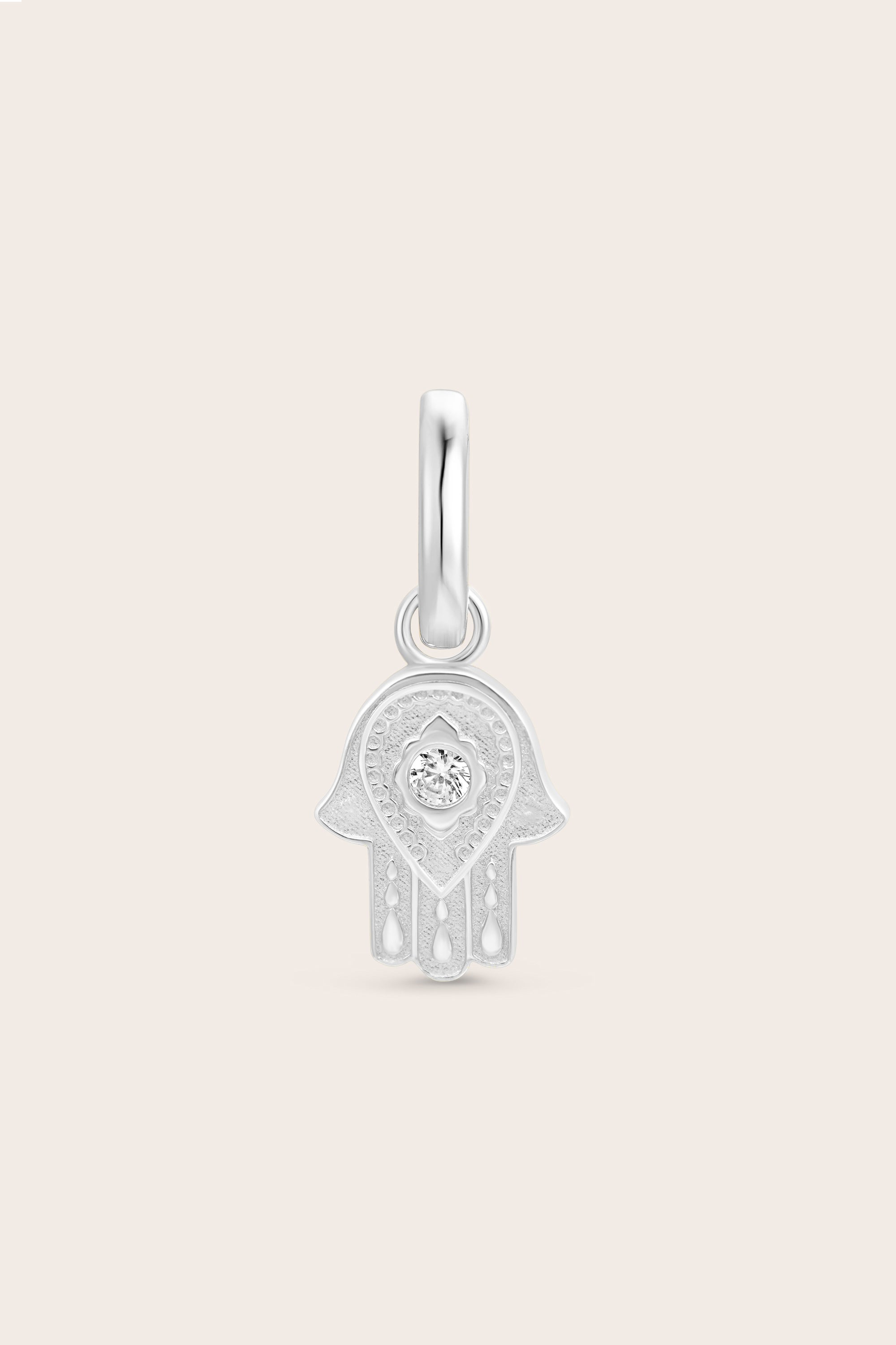 Hamsa Hand Charm - Silver