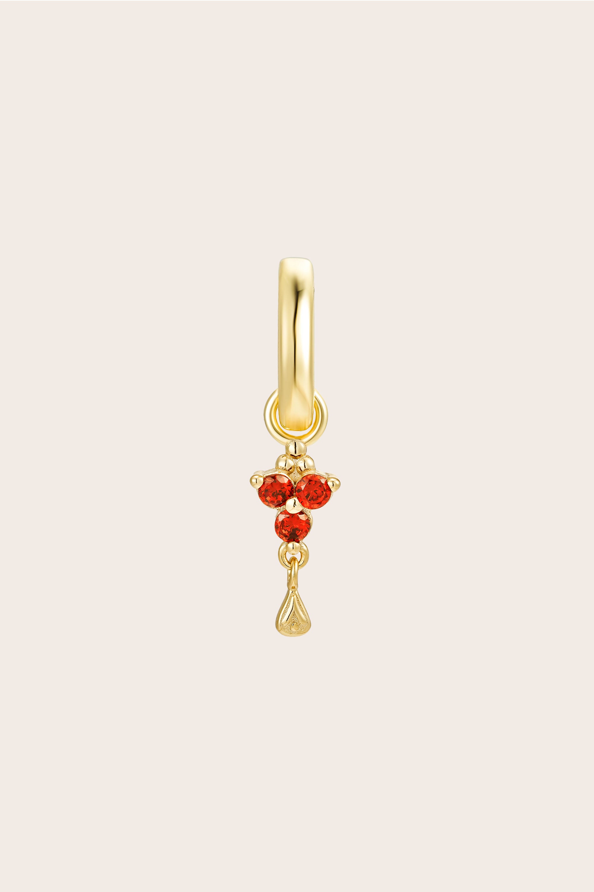 Gold Birthstone Charm - Garnet/January