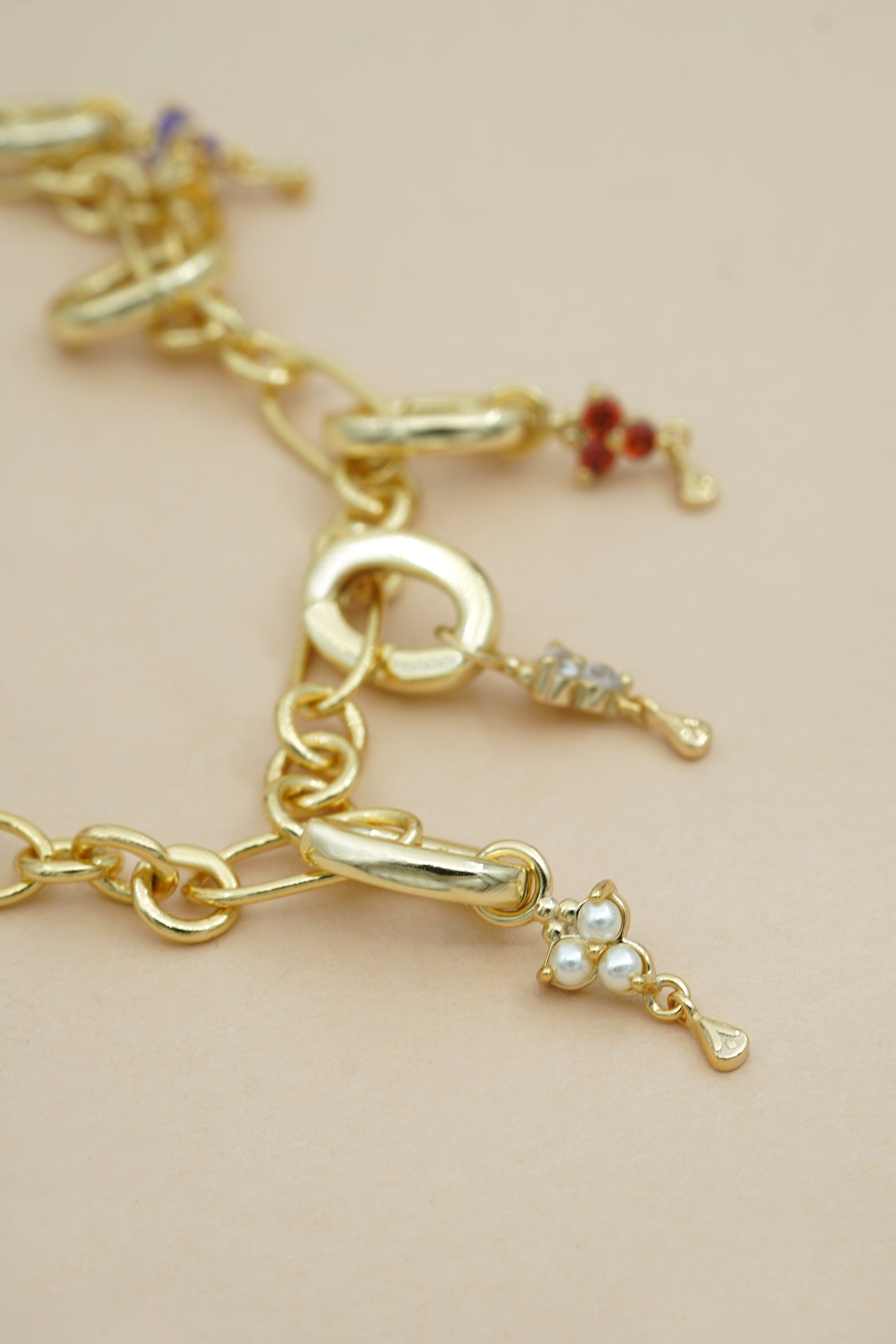 Gold Birthstone Charm - June/Pearl