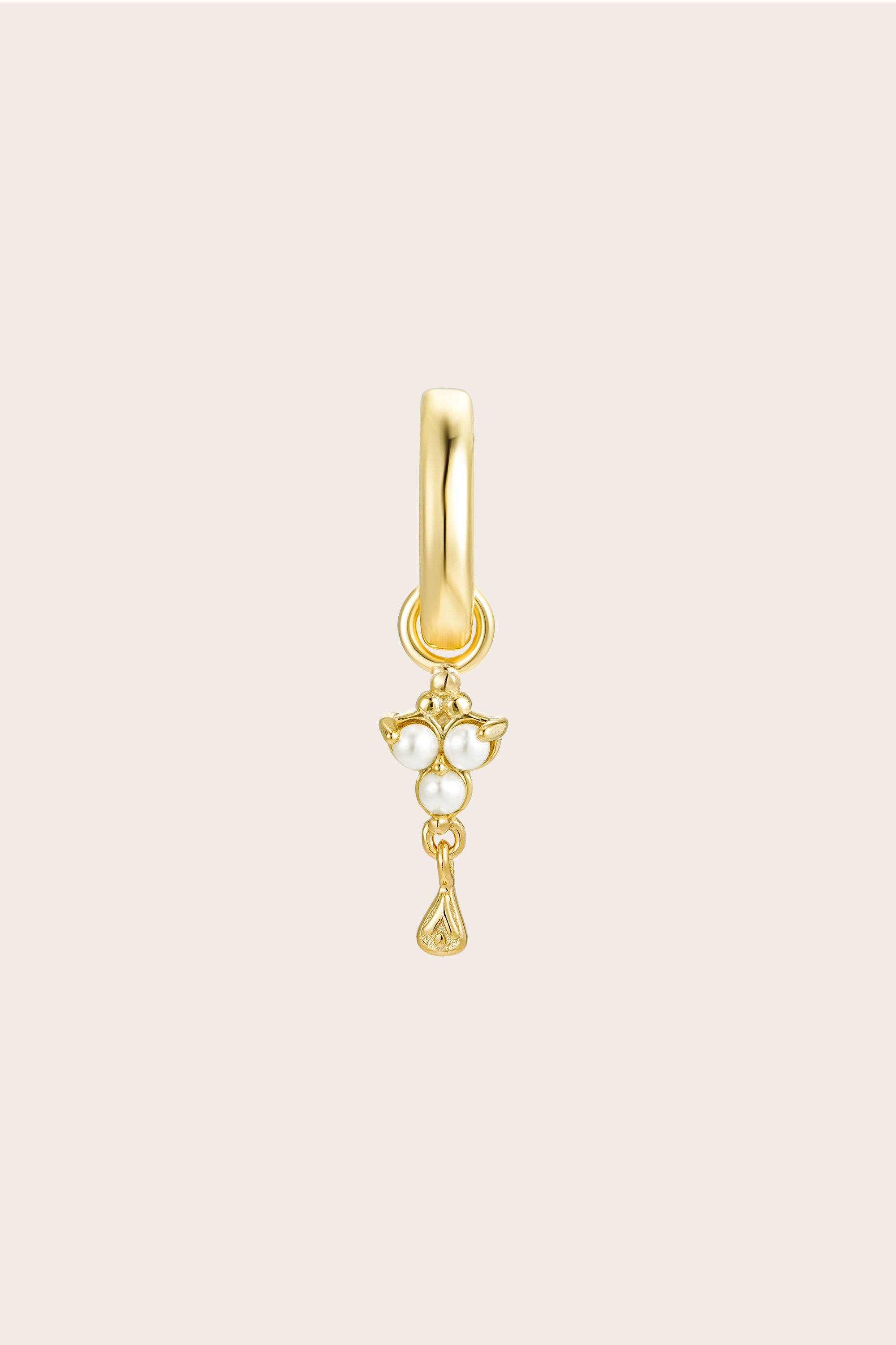 Gold Birthstone Charm - June/Pearl