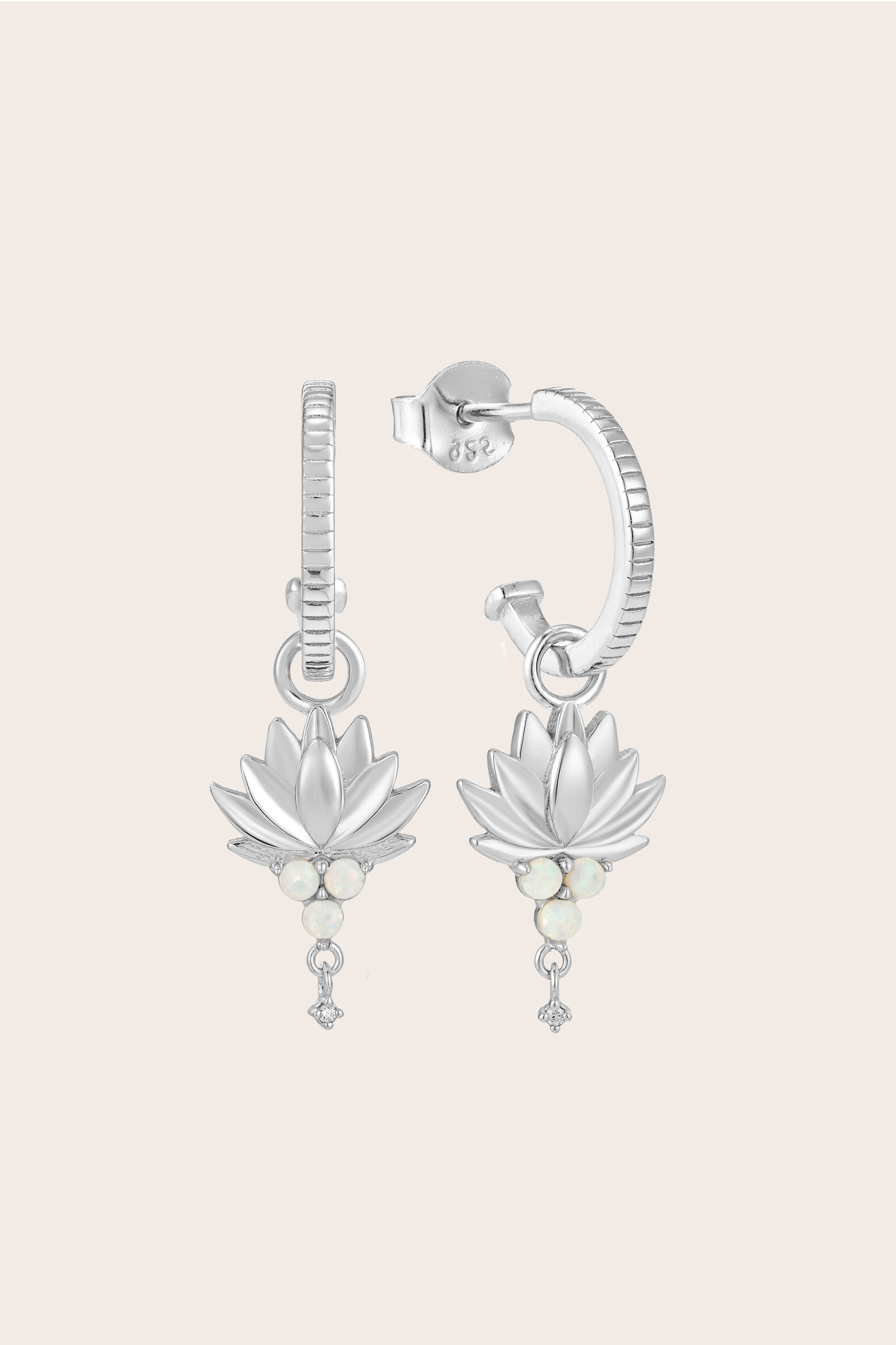 Lotus Hoops - Silver