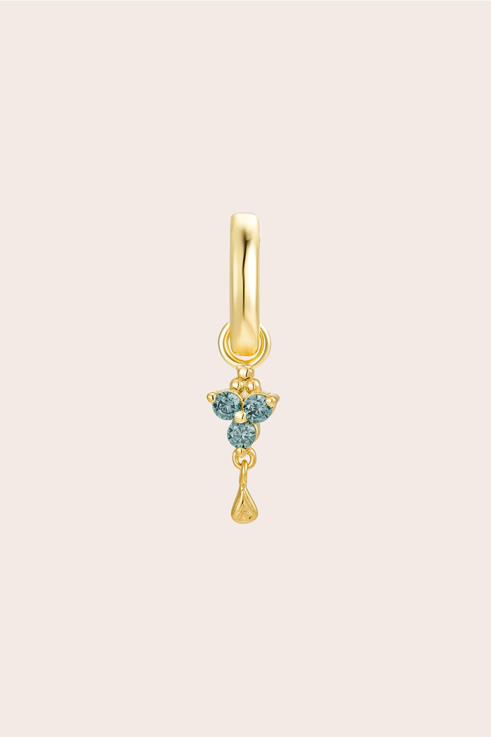 Gold Birthstone Charm - March/Aquamarine