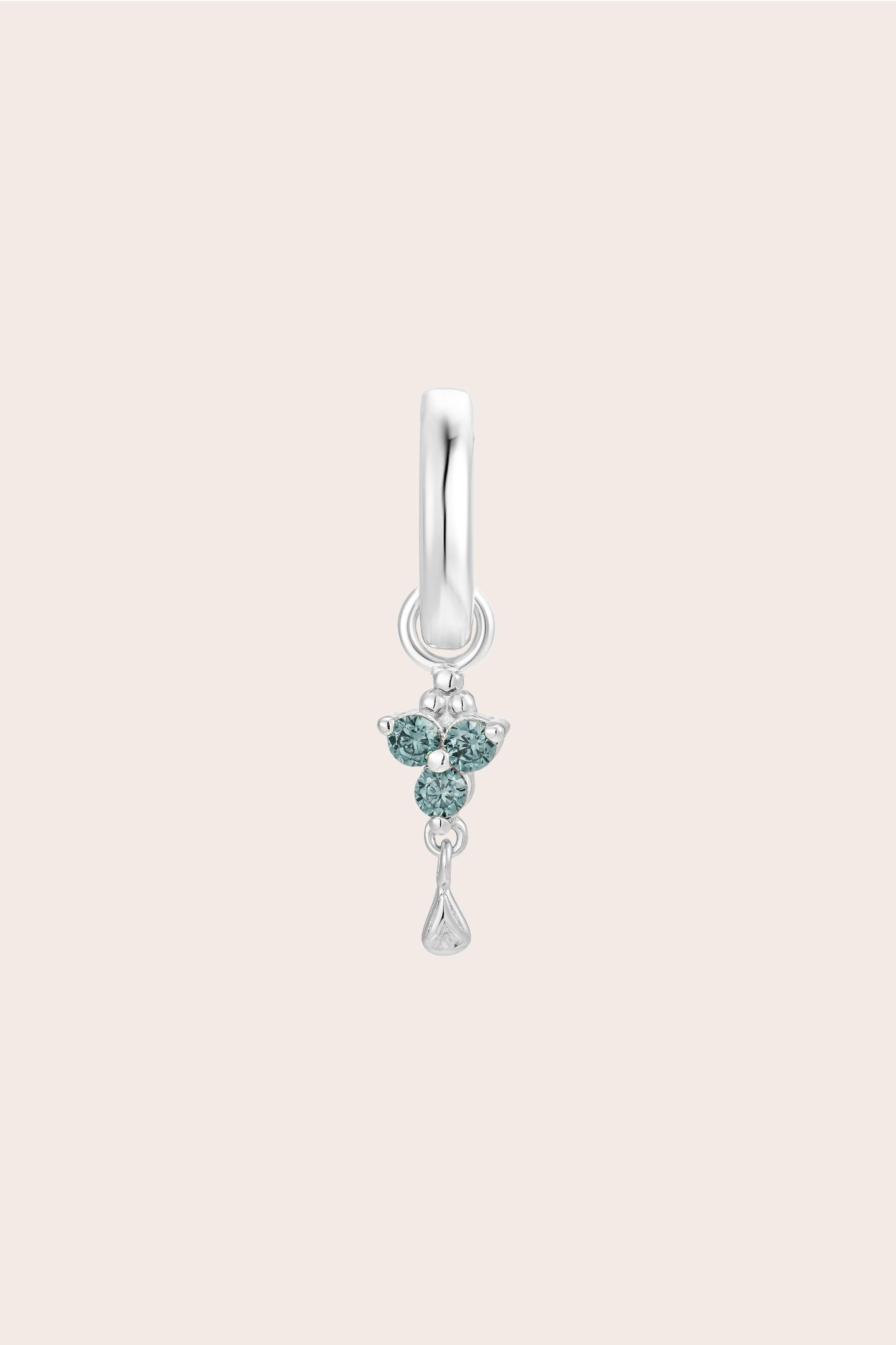 Silver Birthstone Charm - March/Aquamarine