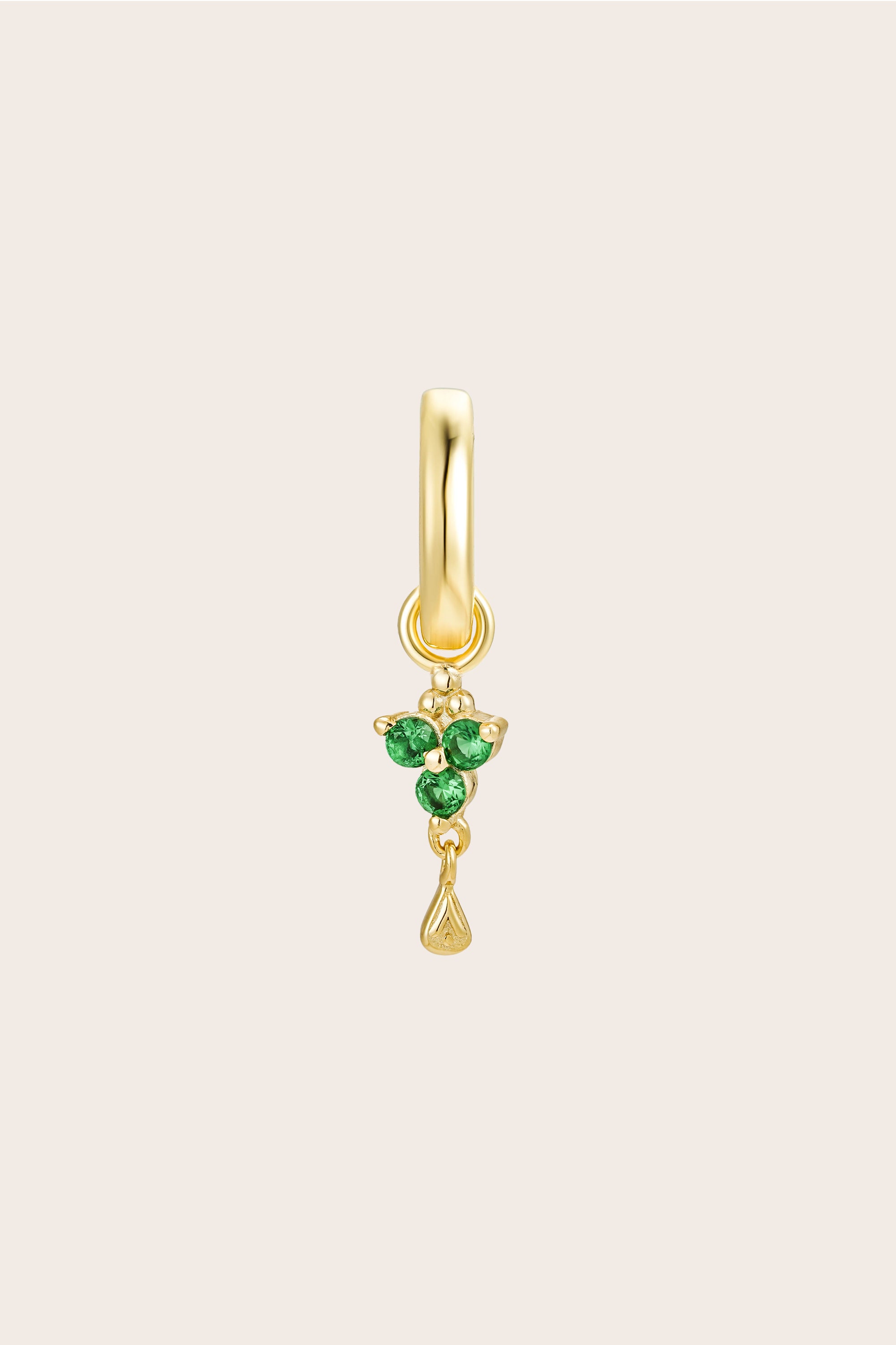 Gold Birthstone Charm - May/Emerald