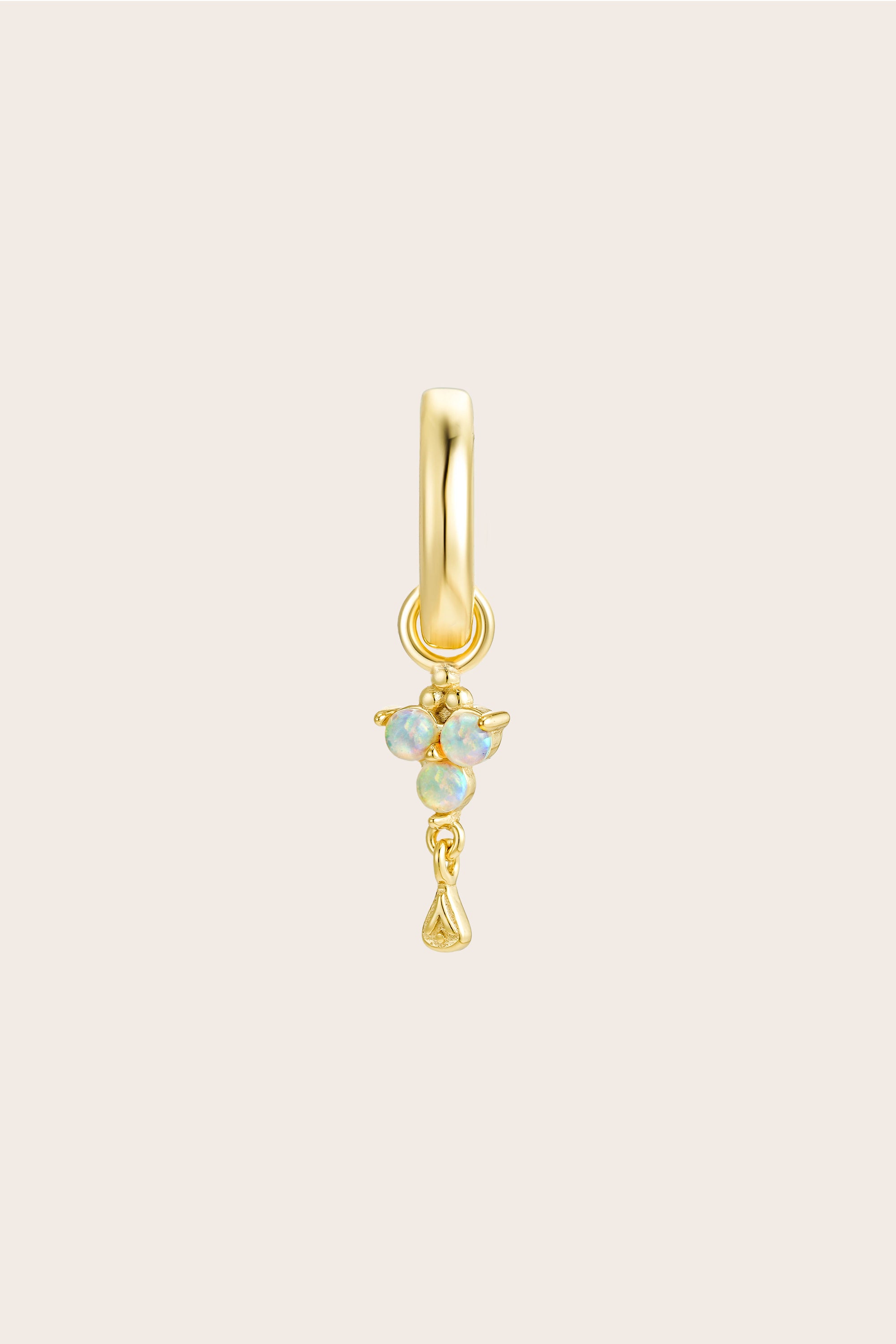 Gold Birthstone Charm - October/Opal