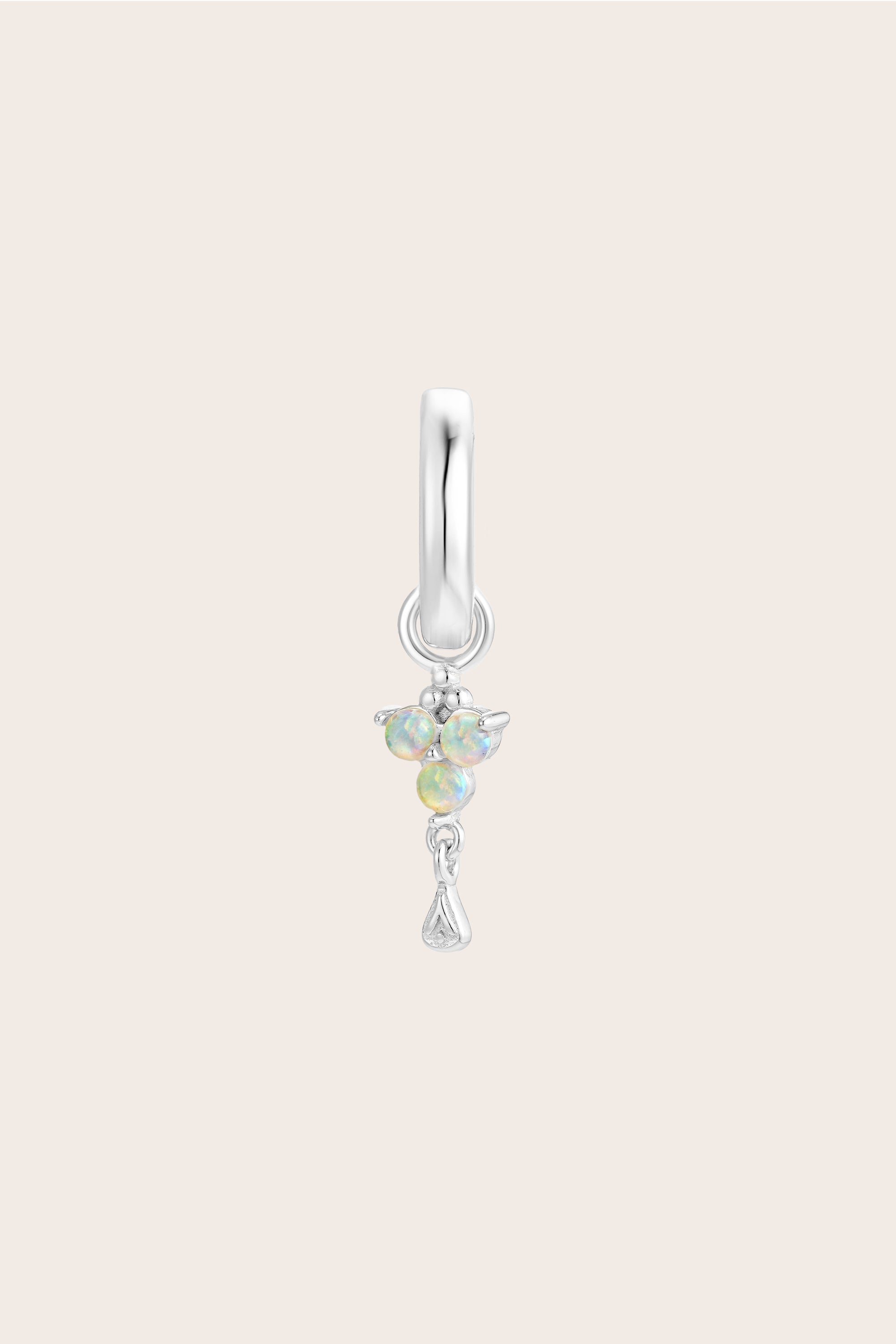 Silver Birthstone Charm - October/Opal