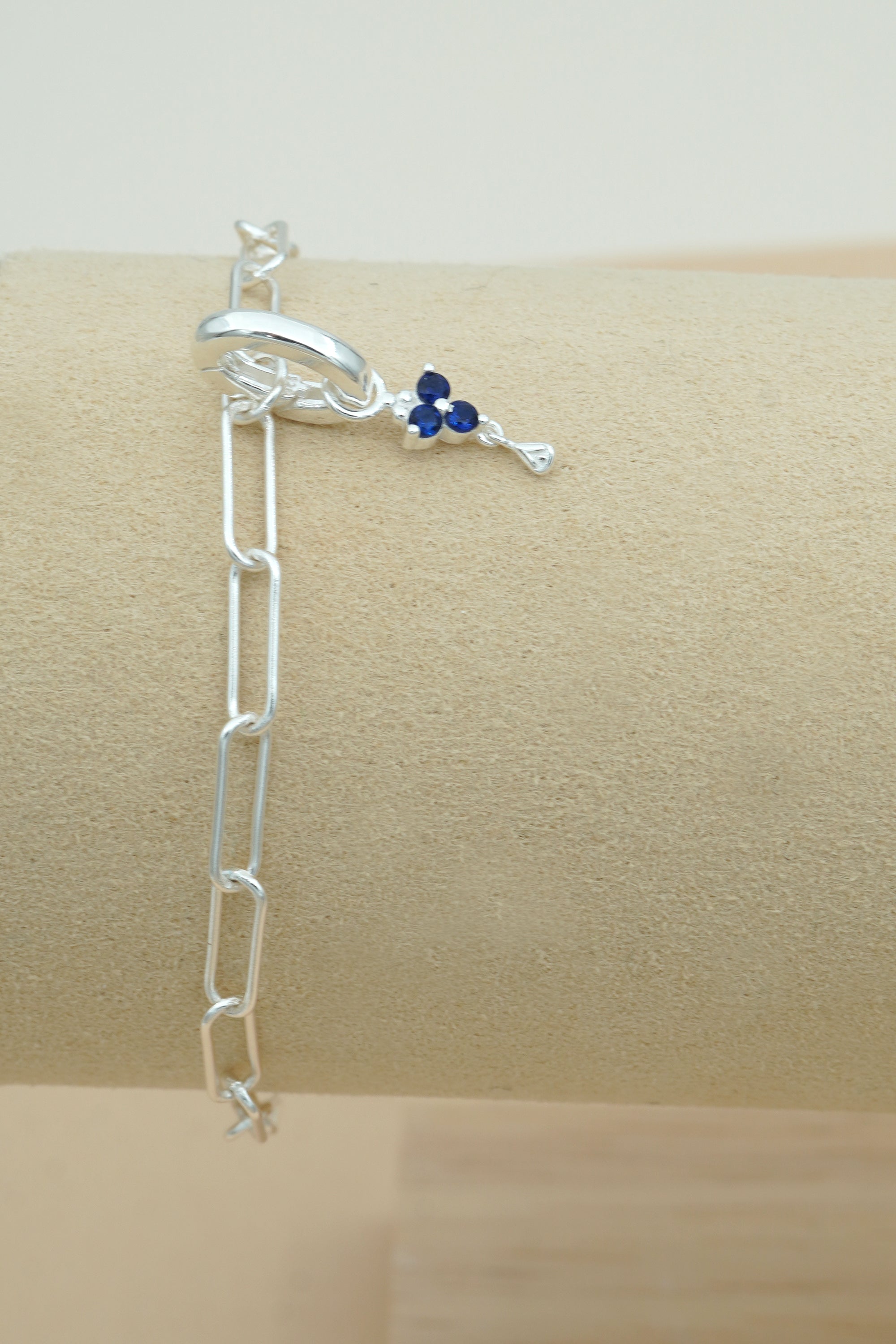 Silver Birthstone Charm - September/Sapphire