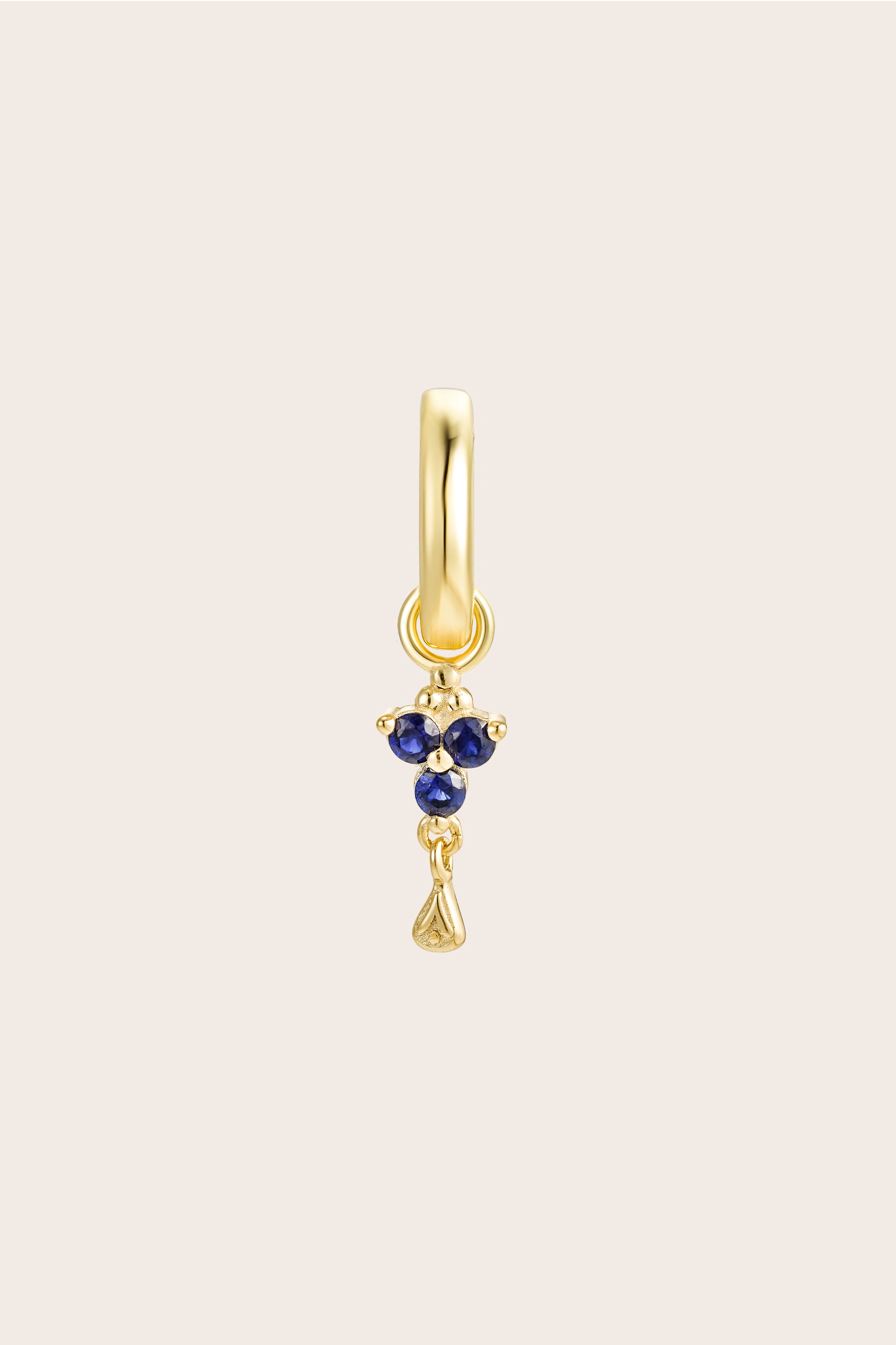 Gold Birthstone Charm - September/Sapphire