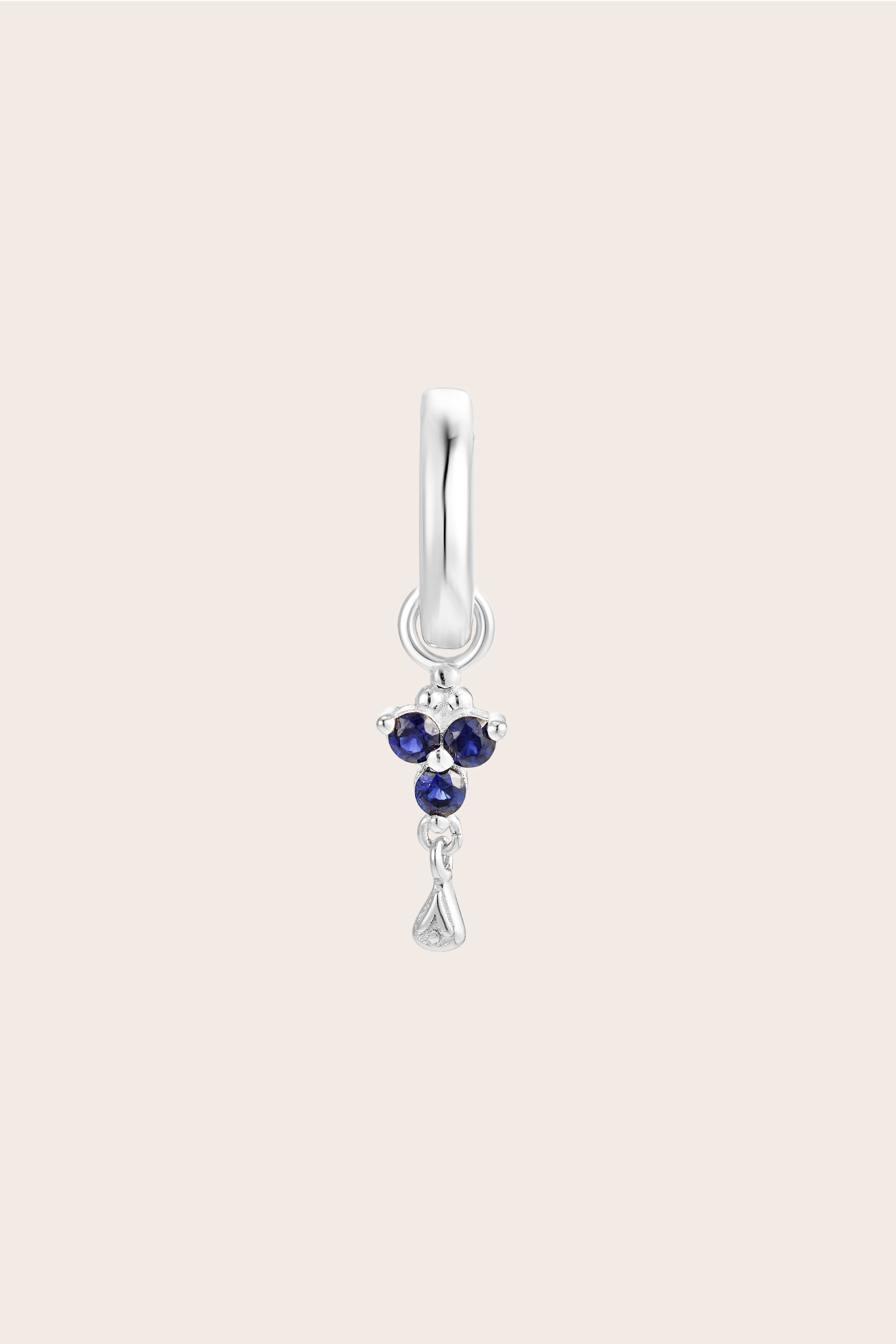 Silver Birthstone Charm - September/Sapphire