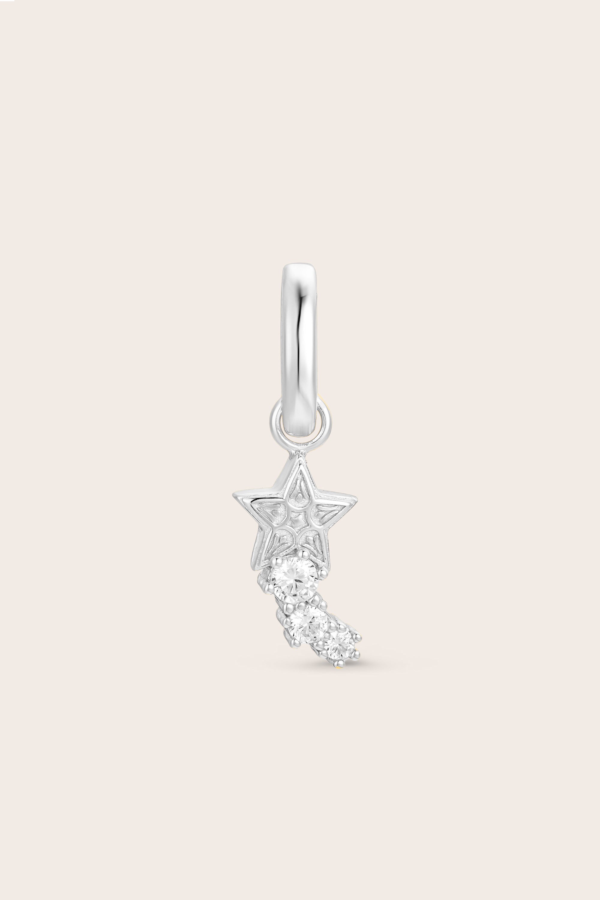 Shooting Star Charm - Silver